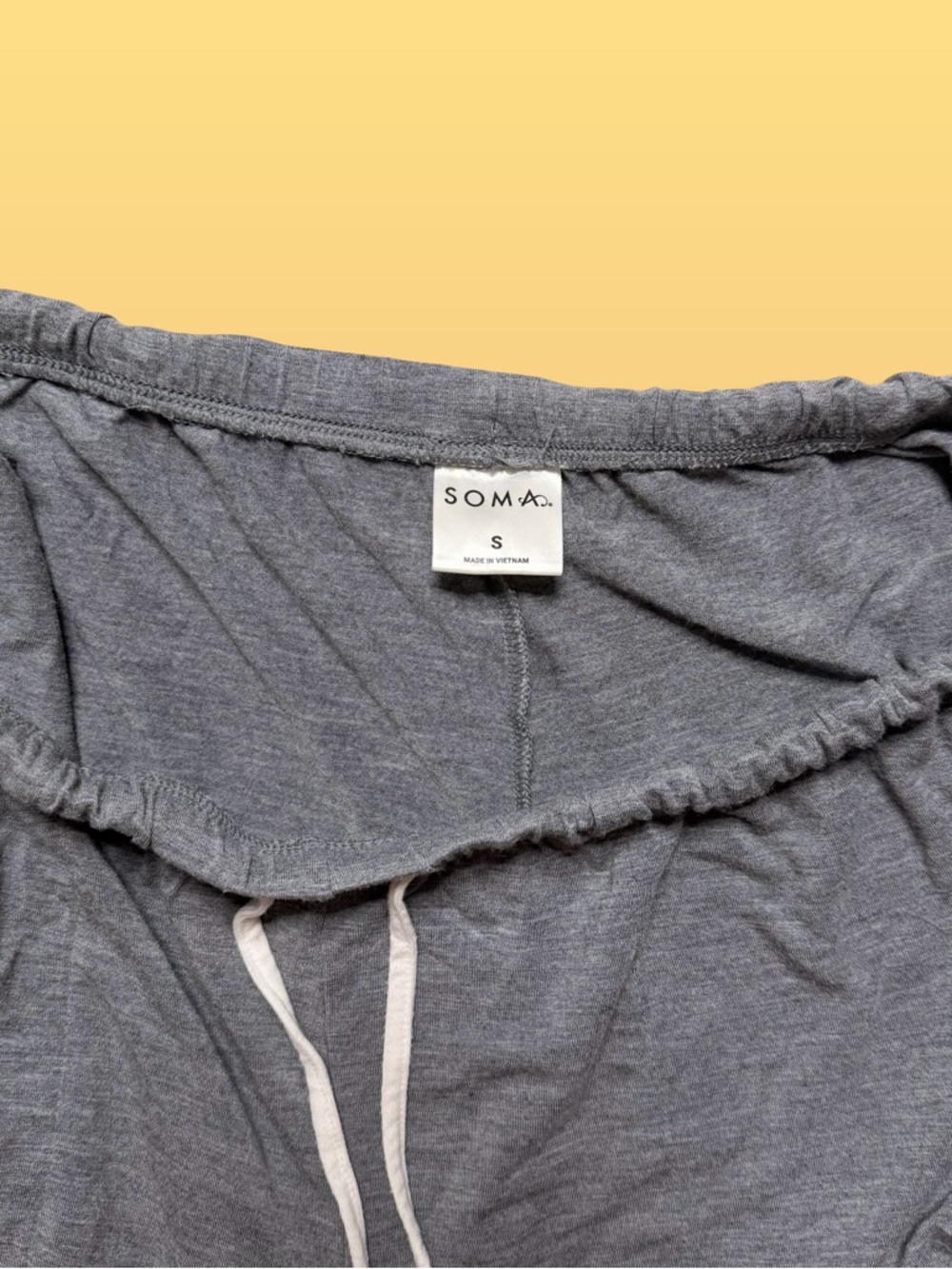 Soma Cool Nights Gray Button Front Long Sleeve Top & Shorts PJ Set S - Picture 6 of 9
